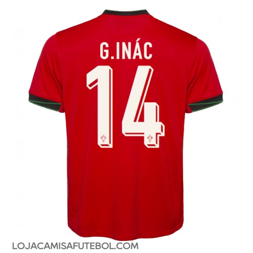 Camisa de Futebol Portugal Goncalo Inacio #14 Equipamento Principal Europeu 2024 Manga Curta